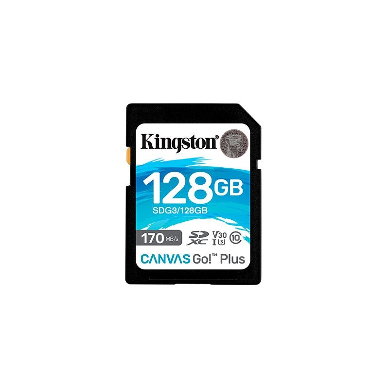 Tarjeta memoria sdxc 128gb kingston canvas go uhs - i cl10 r: 170mb - s  w:90mb - s