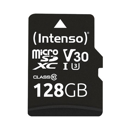 Tarjeta micro sd intenso 128gb profesional uhs - i cl10 + adaptador sd