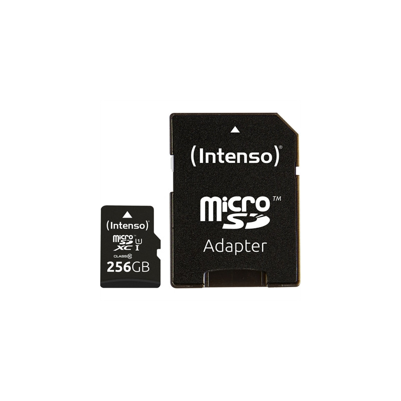 Tarjeta micro sd intenso 256gb uhs - i cl10 + adaptador sd