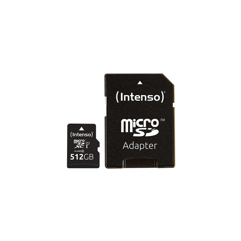 Tarjeta micro sd intenso 512gb premium uhs - i cl10 + adaptador sd