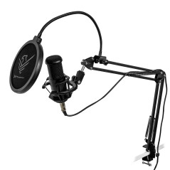 Kit microfono phoenix streamcast pro gaming conector jack - brazo articulado - filtro antipop y montura antivibracin
