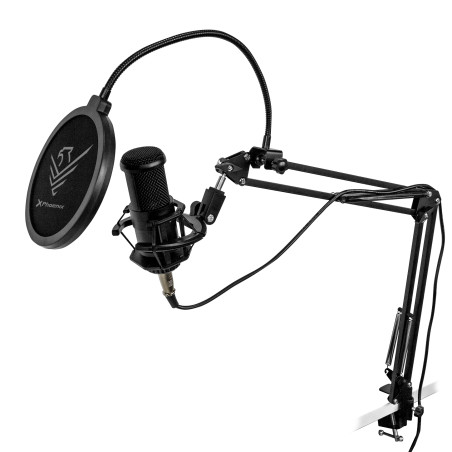 Kit microfono phoenix streamcast pro gaming conector jack - brazo articulado - filtro antipop y montura antivibracin