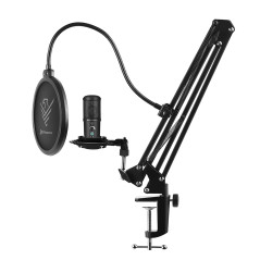 Kit microfono phoenix streamcast pro gaming conector usb - brazo articulado - filtro antipop y montura antivibracin