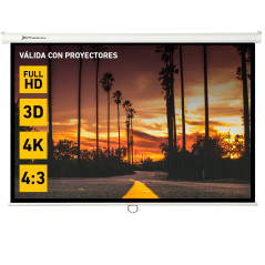 Pantalla manual videoproyector pared y techo phoenix 100 ratio 4:3 - 16:9 2m x 1.5m posicion ajustable - carcasa blanca - tela s
