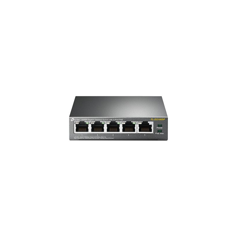 Switch 5 puertos 10 - 100 - 1000 4 ptos poe 56w tp - link
