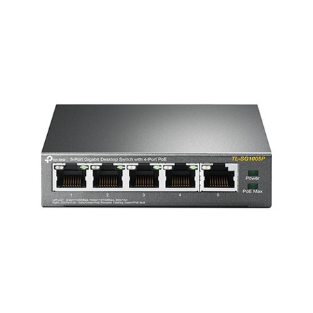 Switch 5 puertos 10 - 100 - 1000 4 ptos poe 56w tp - link