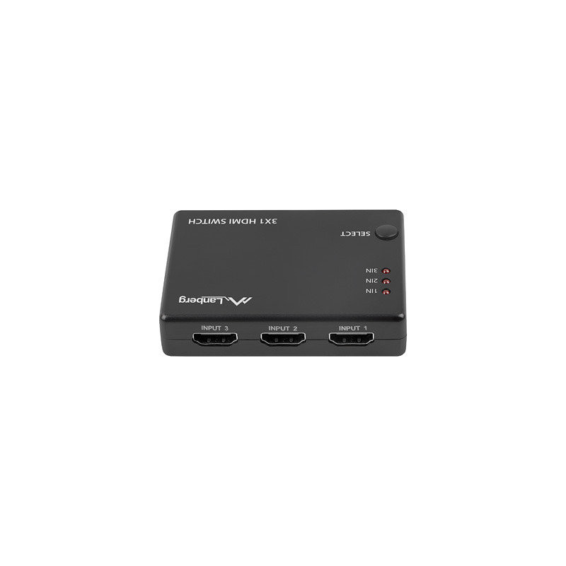Switch video lanberg 4k - 3 x hdmi - micro usb - negro - control remoto