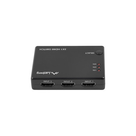 Switch video lanberg 4k - 3 x hdmi - micro usb - negro - control remoto
