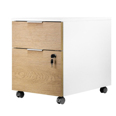 Cajonera phoenix artisan combinacin blanca y madera natural