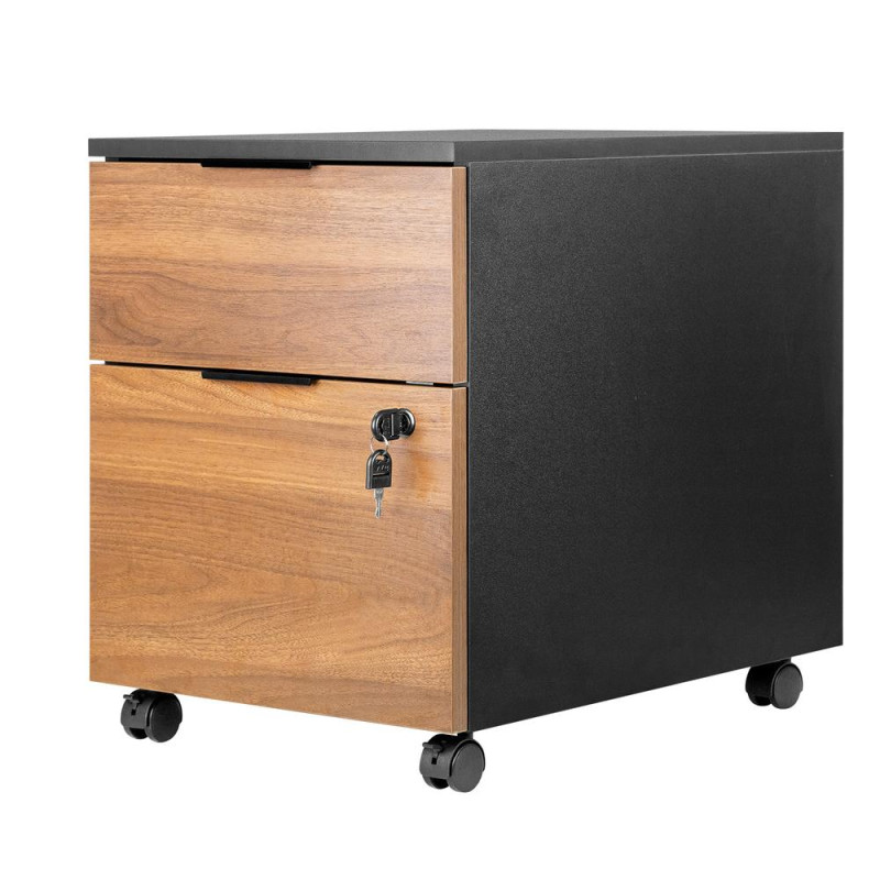 Cajonera phoenix artisan combinacin negro y madera nogal