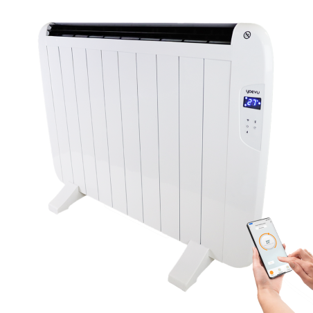 Yoevu -  radiador elctrico bajo consumo - 10 elementos - 1500 w - temporizador - programable - mando a distancia - pantalla lcd 