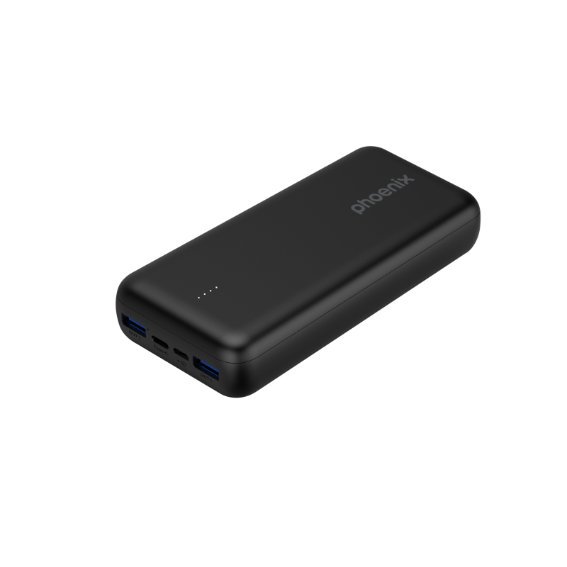 Phoenix powerbank batera externa 20000mah con 2 usb carga rapida y 1 usb tipo c pd