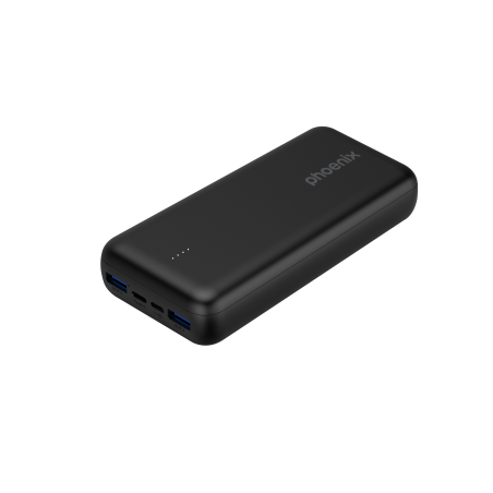 Phoenix powerbank batera externa 20000mah con 2 usb carga rapida y 1 usb tipo c pd