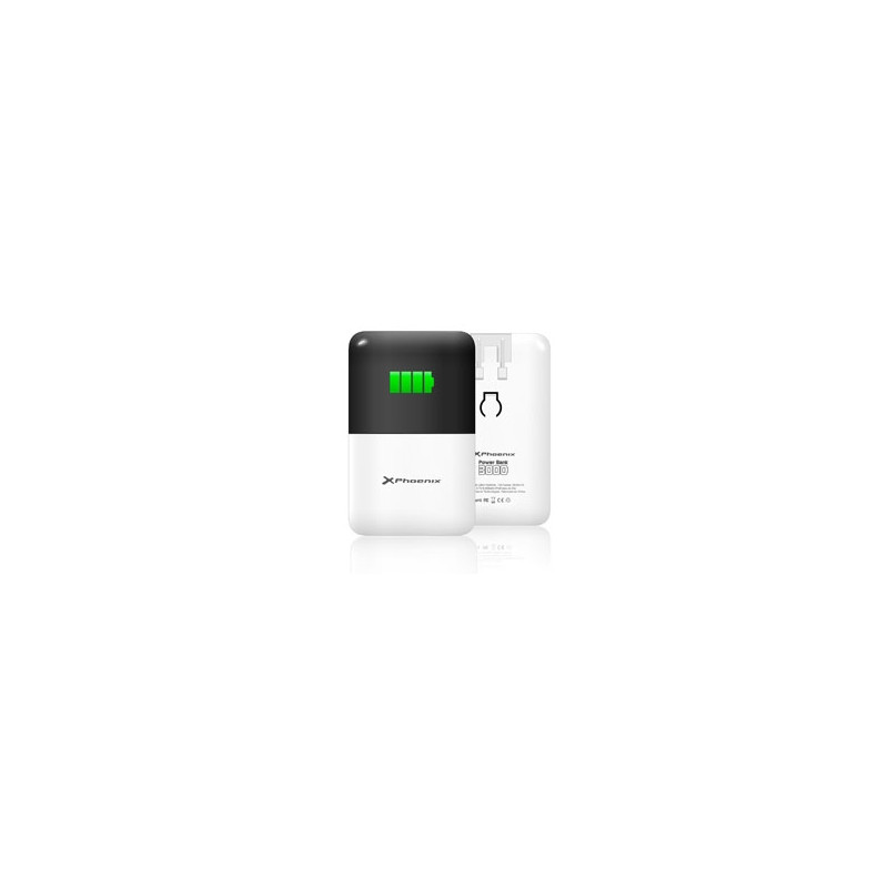 Cargador ac + bateria portatil 2 en 1  phoenix power bank 3000 ma  ipad - iphone - tablet - moviles - smartphones - mp4 - gps - 