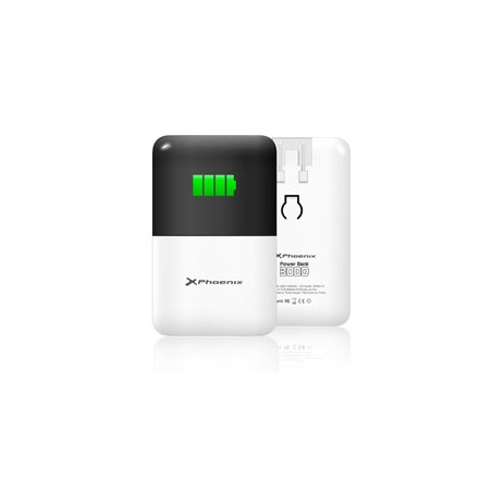 Cargador ac + bateria portatil 2 en 1  phoenix power bank 3000 ma  ipad - iphone - tablet - moviles - smartphones - mp4 - gps - 