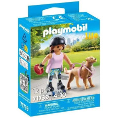 Playmobil patinadora con retriever