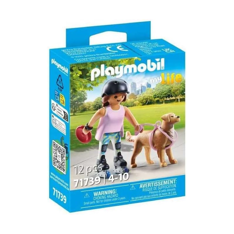 Playmobil patinadora con retriever