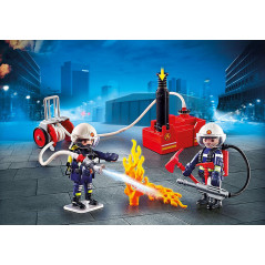 Playmobil ciudad accion -  bomberos con bomba de agua