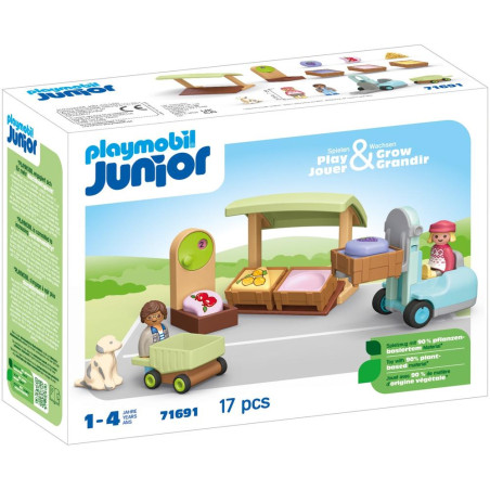 Playmobil junior puesto ecolgico y carretilla elevadora