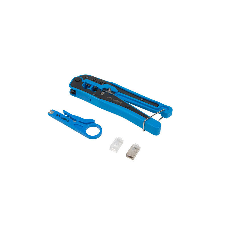 Kit crimpadora + stripping lanberg network nt - 0303 - conectores rj45