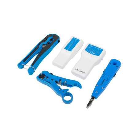 Kit herramientas lanberg pelacables -  crimpadora -  testador