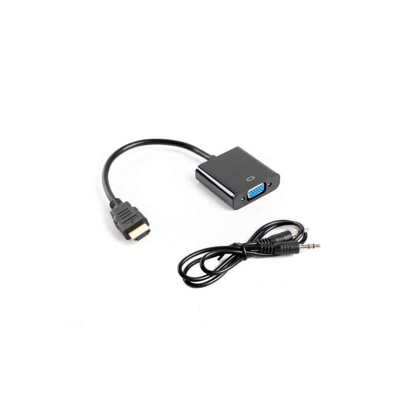 Adaptador lanberg hdmi macho -   vga hembra + minijack 3.5mm hembra 20cm