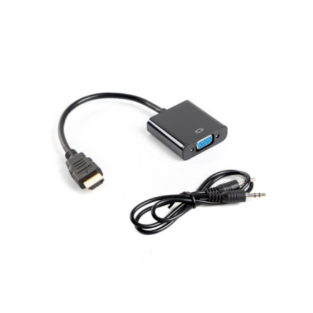 Adaptador lanberg hdmi macho -   vga hembra + minijack 3.5mm hembra 20cm