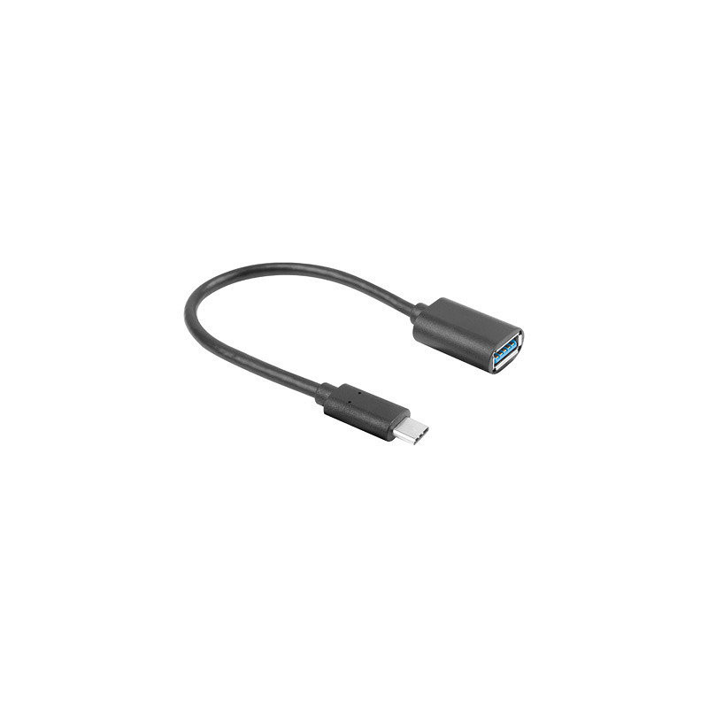 Adaptador usb lanberg usb tipo c m 3.1 a usb tipo a h 15cm otg negro