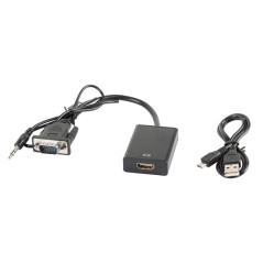 Adaptador lanberg vga macho + audio 3.5mm jack - hdmi hembra