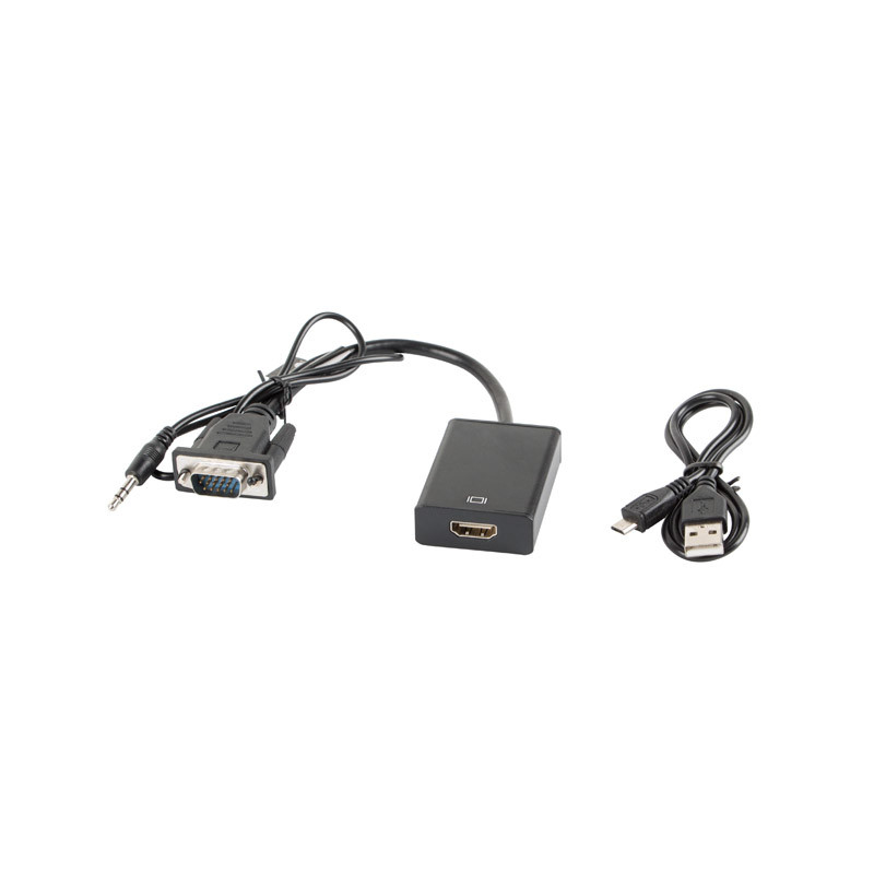 Adaptador lanberg vga macho+audio 3.5mm jack -  hdmi hembra