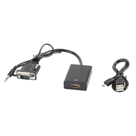 Adaptador lanberg vga macho+audio 3.5mm jack -  hdmi hembra
