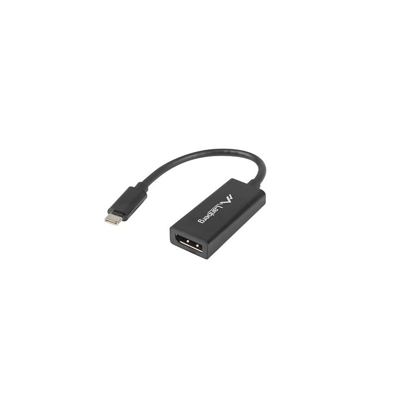 Adaptador usb lanberg usb tipo c m 3.1 a displayport h 15cm negro