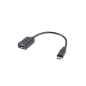 Adaptador lanberg otg usb micro(m) 2.0 a usb - a(h) 15 cm negro