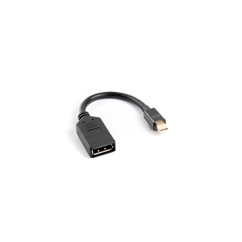Adaptador lanberg mini displayport macho a displayport hembra cable 10 cm negro