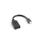 Adaptador lanberg mini displayport macho a displayport hembra cable 10 cm negro