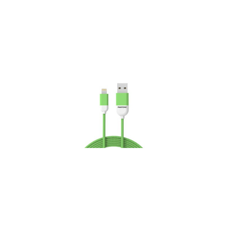 Cable nylon pantone lightning a usb 1.5m verde