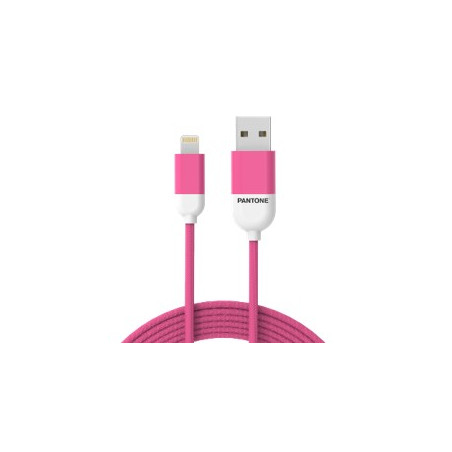 Cable nylon pantone lightning a usb 1.5m rosa