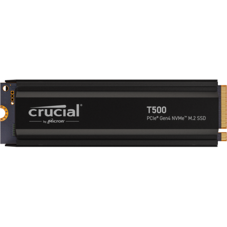 Disco duro interno solido ssd crucial t500 2tb pcie nvme 4.0 x4 con hs