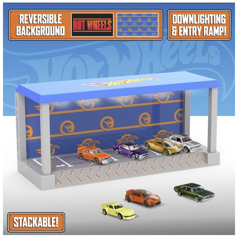 Vitrina expositor con luz paladone hot wheels