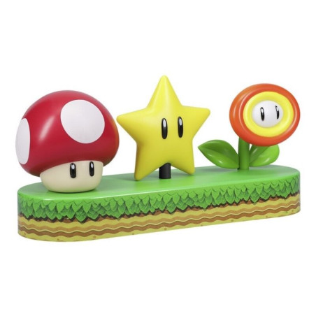Lmpara paladone super mario icons seta - estrella y flor de fuego