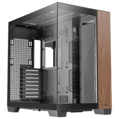 Caja ordenador gaming antec fishtank c8 wood and - atx cristal templado negro