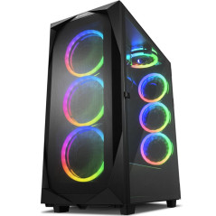 Caja atx sharkoon rev300 2xusb3.0 rgb sin fury negro