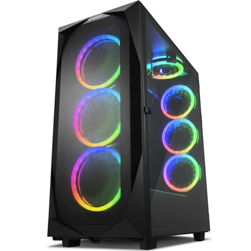 Caja atx sharkoon rev300 2xusb3.0 rgb sin fury negro