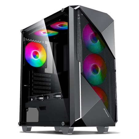 Caja tower gaming phoenix evolves cristal templado usb 3.0 filter antipolvo incluye ventilador argb transsero