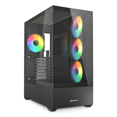 Caja gaming sharkoon ak6 tgv atx negro 4xvent 120mm 2xusb sn fuente