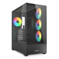 Caja gaming sharkoon ak6 tgv atx negro 4xvent 120mm 2xusb sn fuente