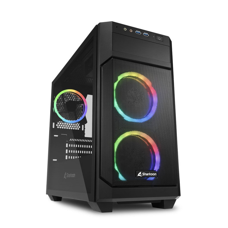 Caja ordenador gaming sharkoon v1000 matx 2 x usb 3.0 sin fuente rgb