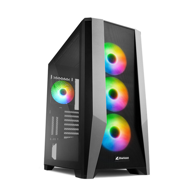 Caja ordenador gaming sharkoon tg7m atx 2 x usb 3.0 sin fuente