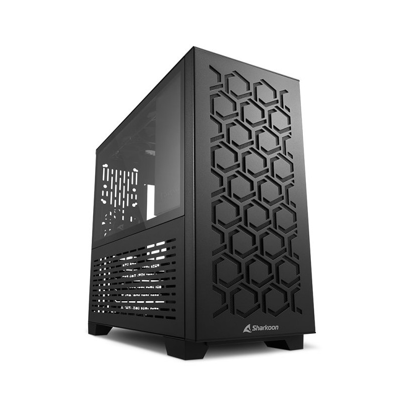 Caja ordenador gaming sharkoon ms - y1000 matx 2 x usb 3.0 sin fuente negro
