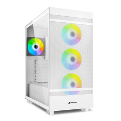 Caja ordenador gaming sharkoon rebel c50 rgb atx 2 x usb 3.2 1 x usb type c sin fuente blanco